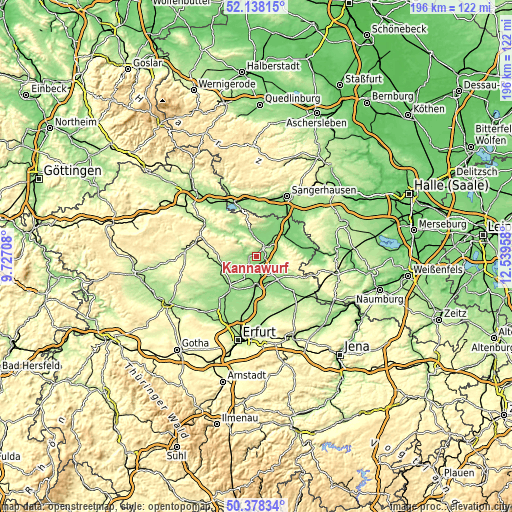 Topographic map of Kannawurf