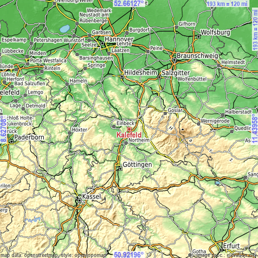 Topographic map of Kalefeld