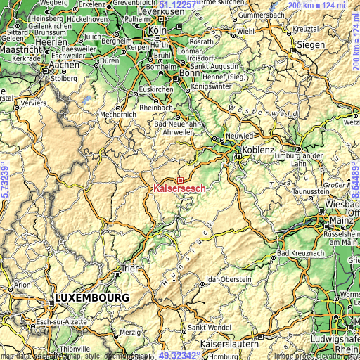 Topographic map of Kaisersesch