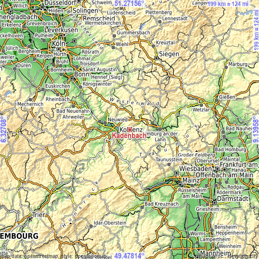 Topographic map of Kadenbach