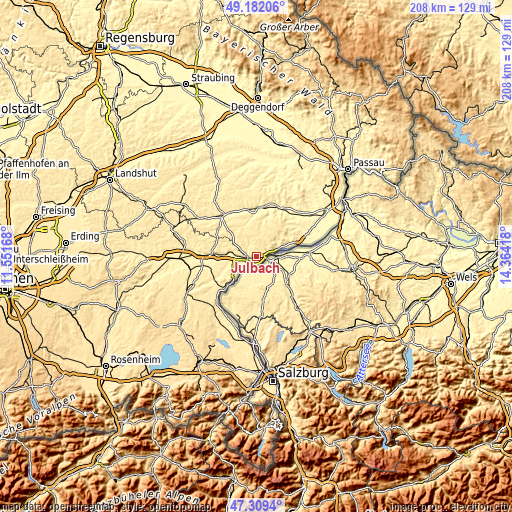 Topographic map of Julbach