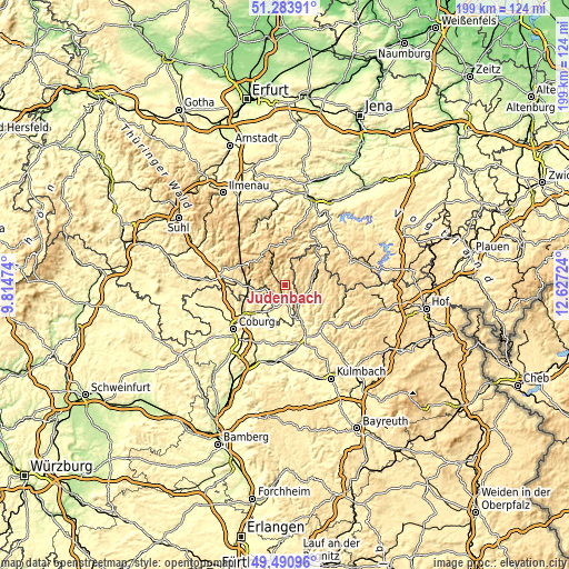 Topographic map of Judenbach