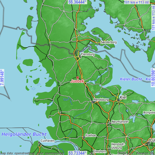 Topographic map of Jübek