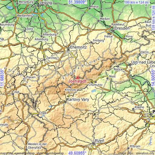 Topographic map of Jöhstadt