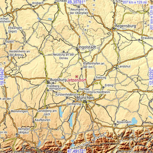 Topographic map of Jetzendorf