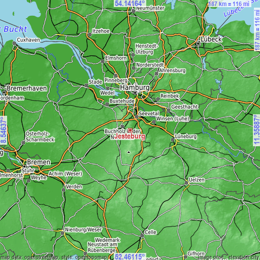 Topographic map of Jesteburg