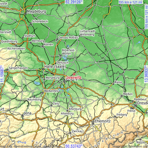 Topographic map of Jesewitz