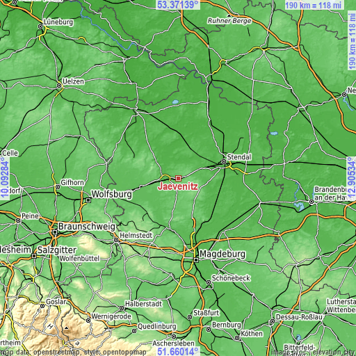 Topographic map of Jävenitz