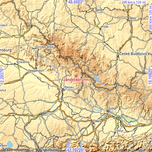 Topographic map of Jandelsbrunn