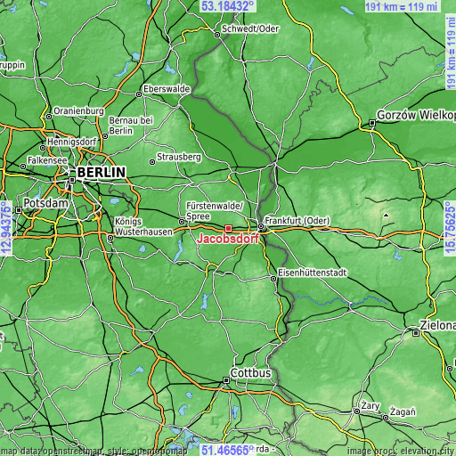 Topographic map of Jacobsdorf