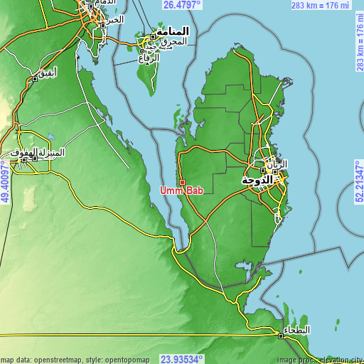 Topographic map of Umm Bāb