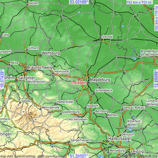Topographic map of Irxleben