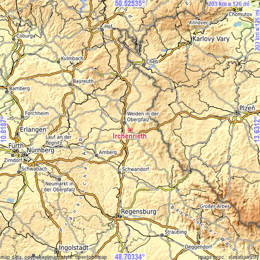 Topographic map of Irchenrieth