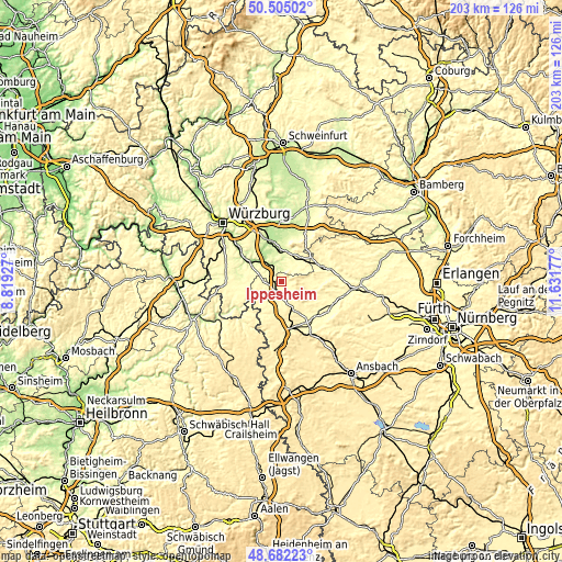 Topographic map of Ippesheim