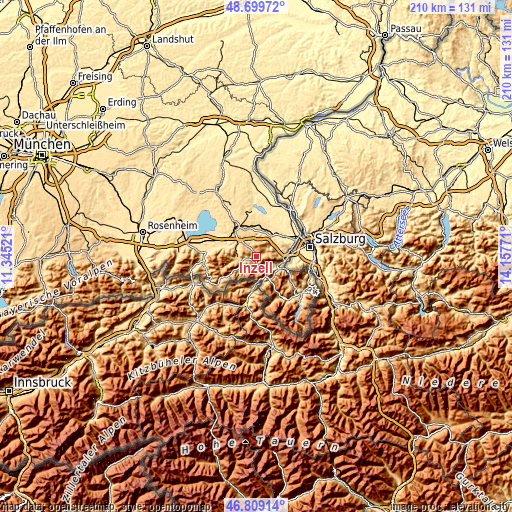 Topographic map of Inzell