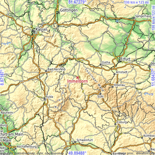 Topographic map of Immelborn