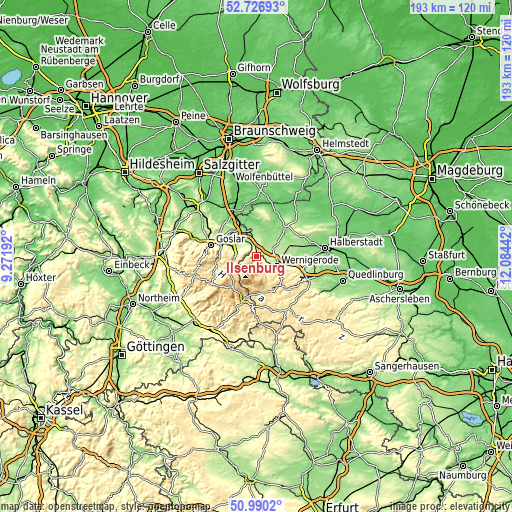 Topographic map of Ilsenburg