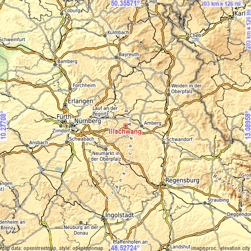 Topographic map of Illschwang