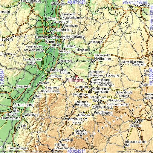 Topographic map of Illingen