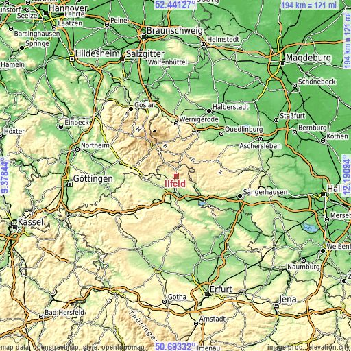 Topographic map of Ilfeld