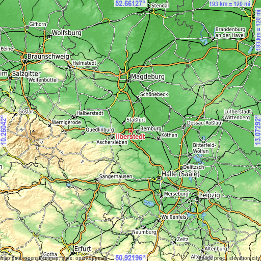 Topographic map of Ilberstedt