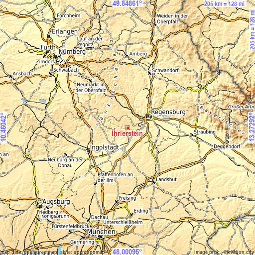 Topographic map of Ihrlerstein