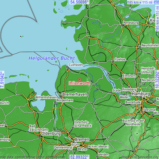 Topographic map of Ihlienworth