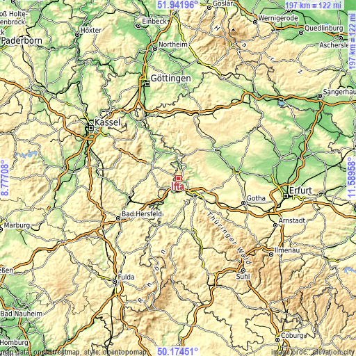 Topographic map of Ifta