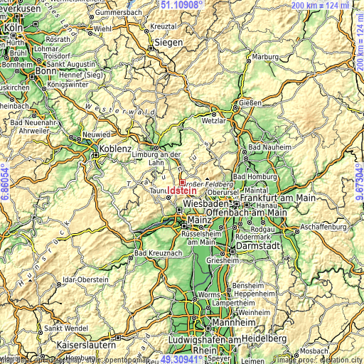 Topographic map of Idstein