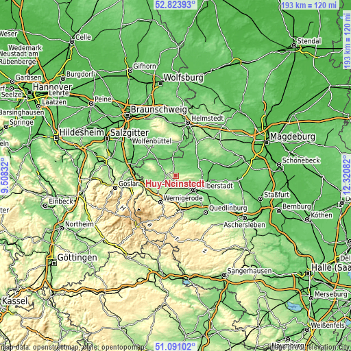 Topographic map of Huy-Neinstedt