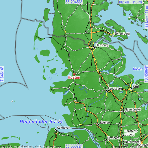 Topographic map of Husum