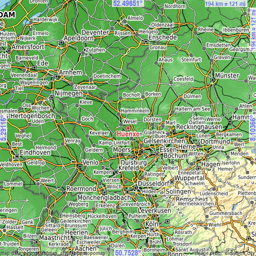 Topographic map of Hünxe