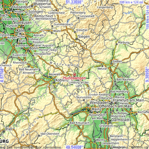 Topographic map of Hundsangen