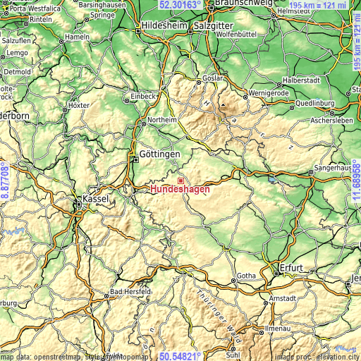 Topographic map of Hundeshagen