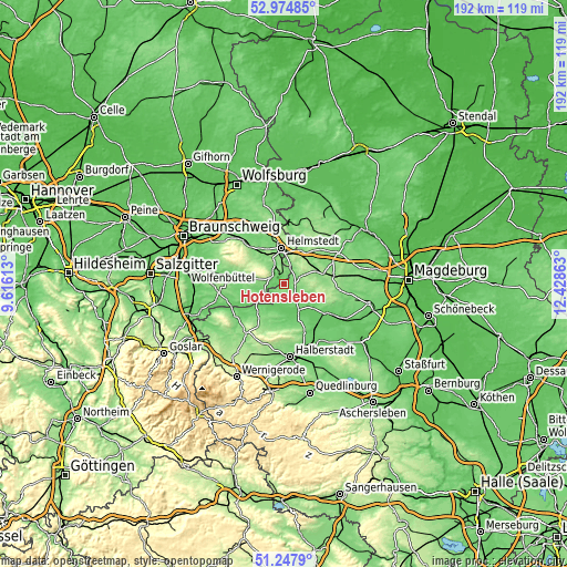 Topographic map of Hötensleben