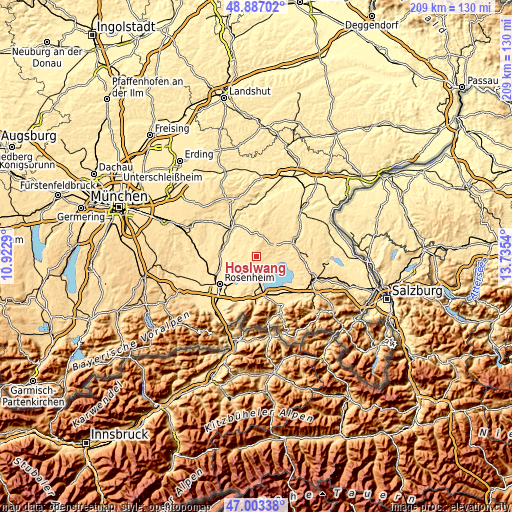 Topographic map of Höslwang