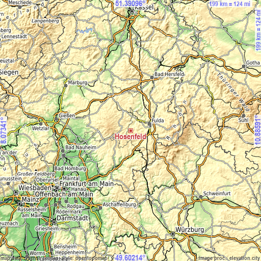 Topographic map of Hosenfeld