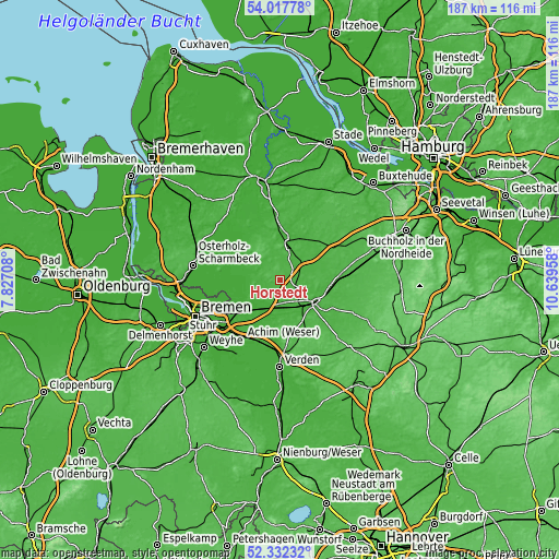 Topographic map of Horstedt