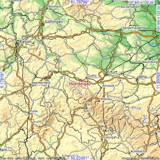 Topographic map of Hörselgau