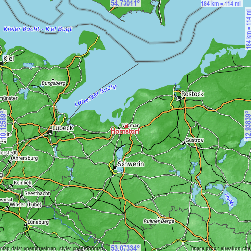 Topographic map of Hornstorf