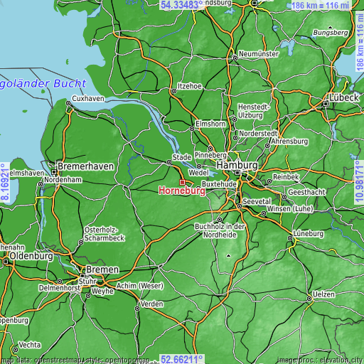 Topographic map of Horneburg