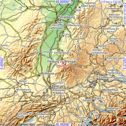Topographic map of Horben