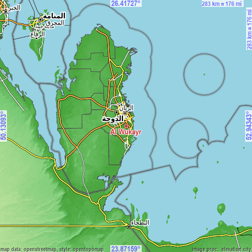 Topographic map of Al Wukayr