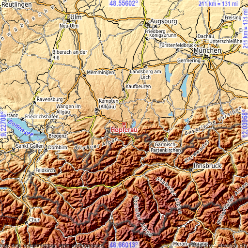 Topographic map of Hopferau