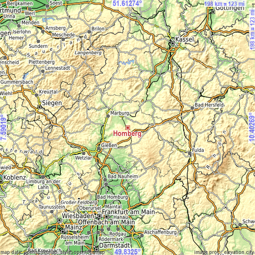 Topographic map of Homberg