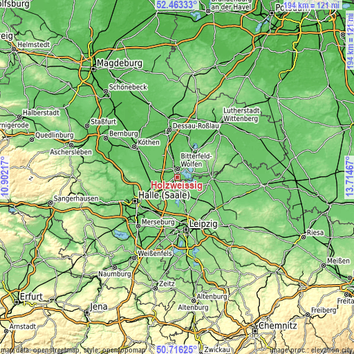 Topographic map of Holzweißig