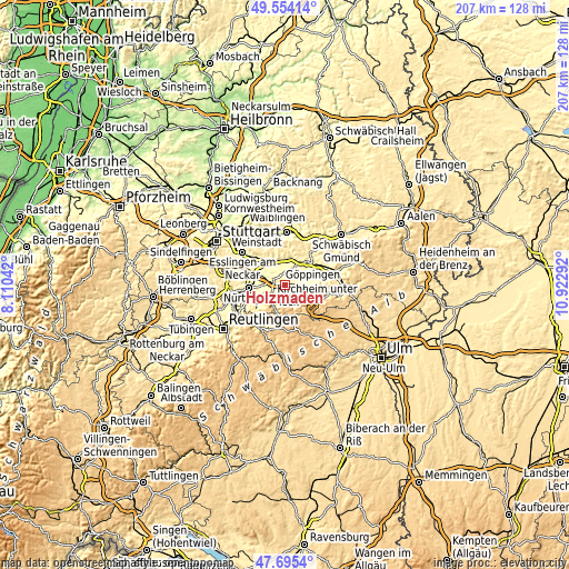 Topographic map of Holzmaden