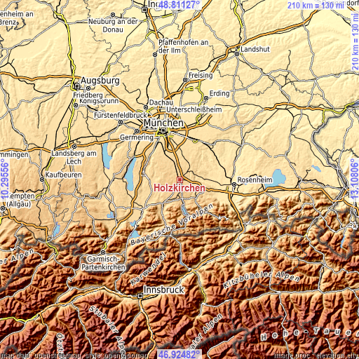 Topographic map of Holzkirchen