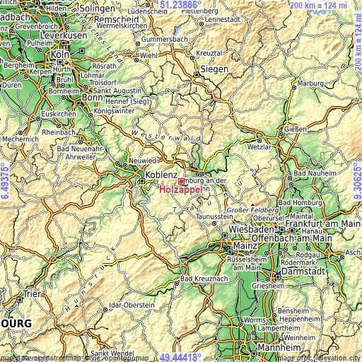 Topographic map of Holzappel