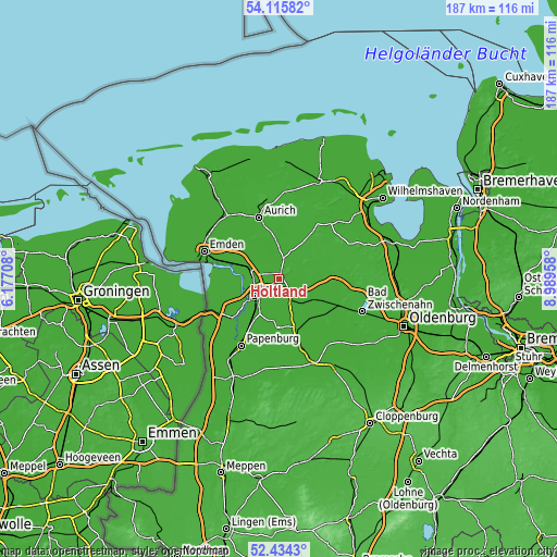 Topographic map of Holtland